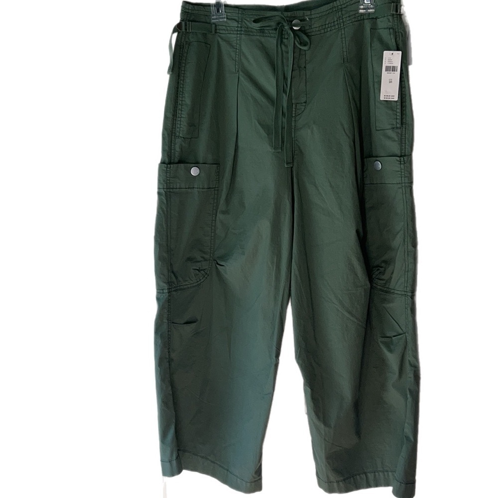 Anthropologie Olive Wide Leg Cargo Pants - Picture 5 of 14